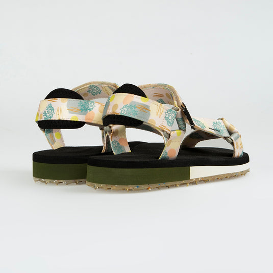 Walviss Narval Kadin Dokuma Kumas Cirtli Bej Haki Sandalet