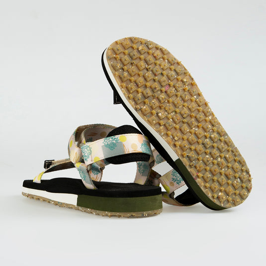 Walviss Narval Kadin Dokuma Kumas Cirtli Bej Haki Sandalet