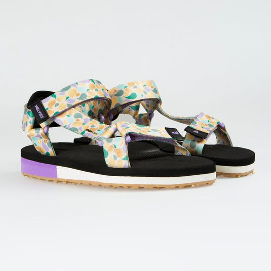 Walviss Narval Kadin Dokuma Kumas Cirtli Lila Ekru Sandalet