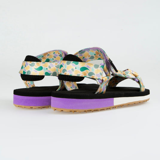 Walviss Narval Kadin Dokuma Kumas Cirtli Lila Ekru Sandalet