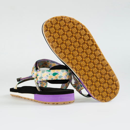 Walviss Narval Kadin Dokuma Kumas Cirtli Lila Ekru Sandalet