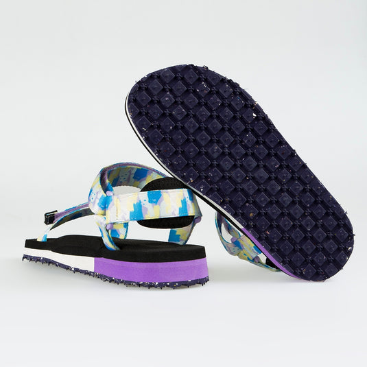 Walviss Narval Kadin Dokuma Kumas Cirtli Mavi Mor Sandalet