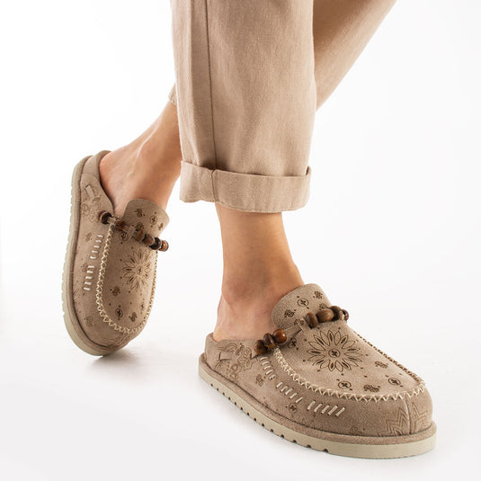 Walviss Rustica Kadin Hakiki Deri Bagciksiz Bej Terlik