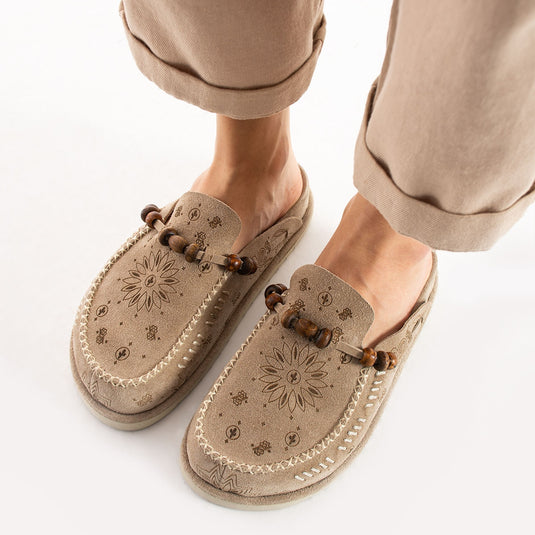 Walviss Rustica Kadin Hakiki Deri Bagciksiz Bej Terlik