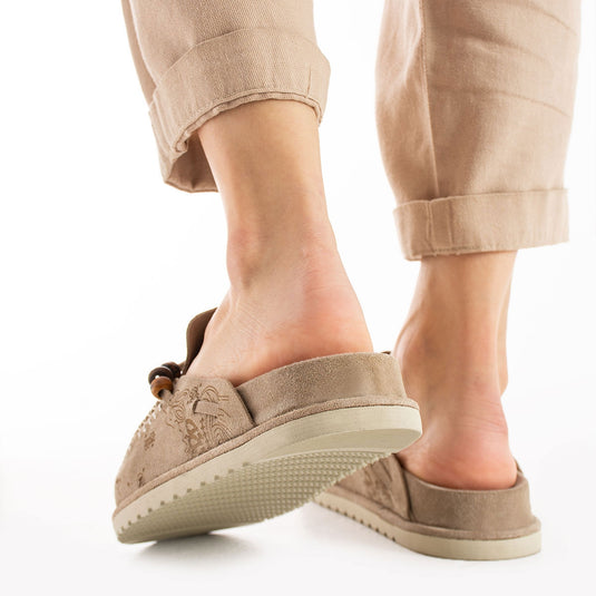 Walviss Rustica Kadin Hakiki Deri Bagciksiz Bej Terlik