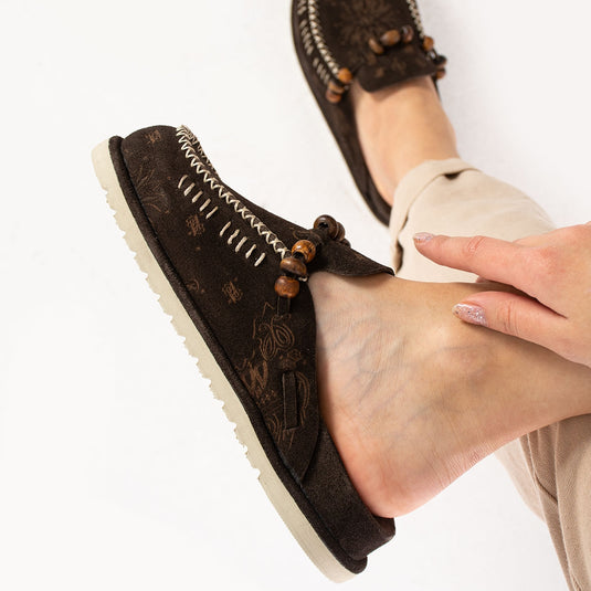 Walviss Rustica Kadin Hakiki Deri Bagciksiz Kahverengi Terlik