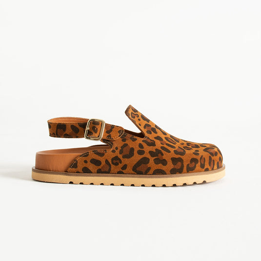 Walviss Safari Kadin Hakiki Deri Tek Tokali Coconat Leopar Sandalet
