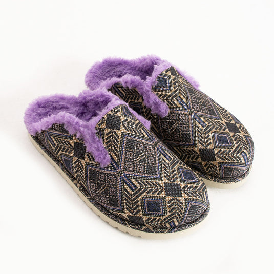 Walviss Savora Kadin Kumas Pelus Bagciksiz Mor Terlik