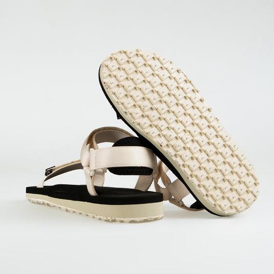 Walviss Willy Kadin Dokuma Kumas Cirtli Ekru Sandalet