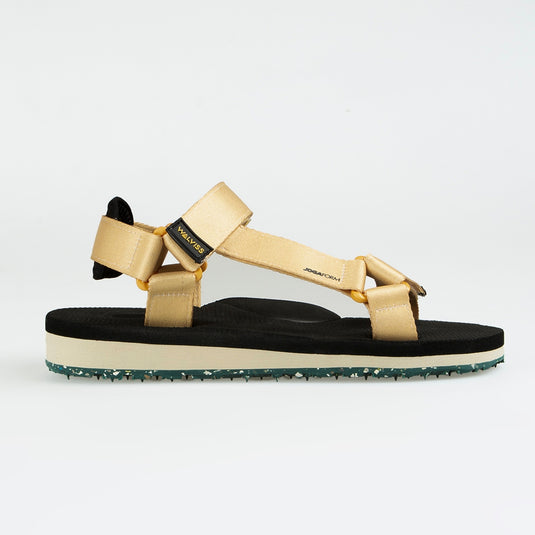 Walviss Willy Kadin Dokuma Kumas Cirtli Hardal Sari Sandalet