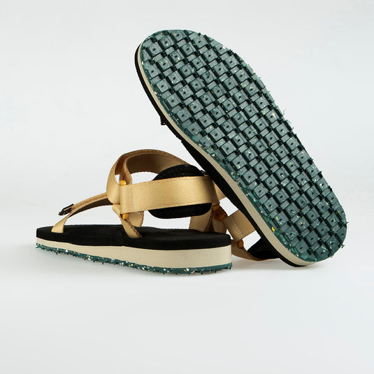 Walviss Willy Kadin Dokuma Kumas Cirtli Hardal Sari Sandalet