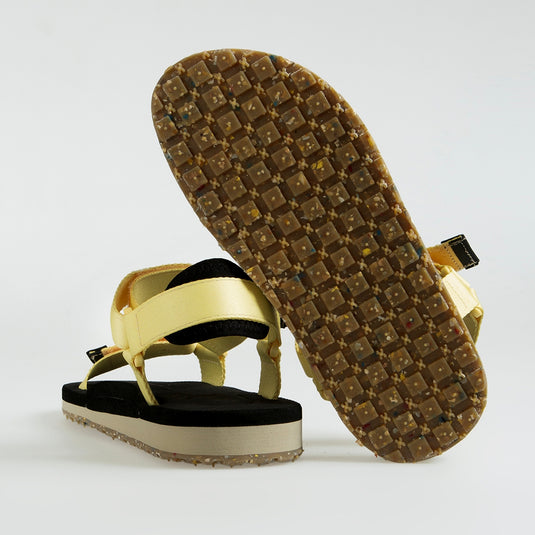 Walviss Willy Kadin Dokuma Kumas Cirtli Limon Sari Sandalet