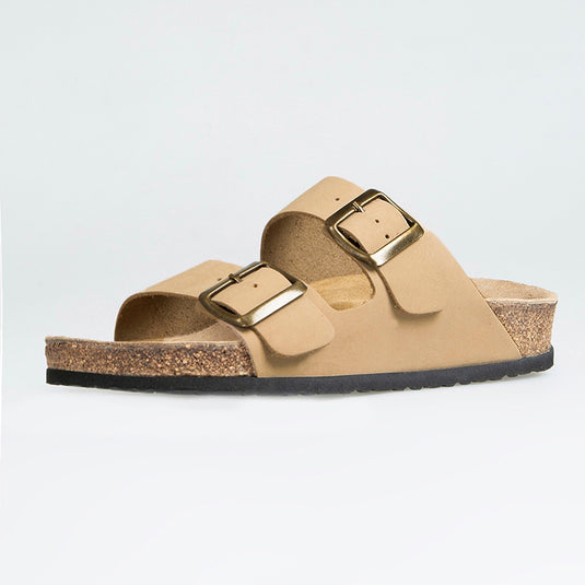 Walviss Zaris Kadin Hakiki Deri Çift Tokali Bej Terlik