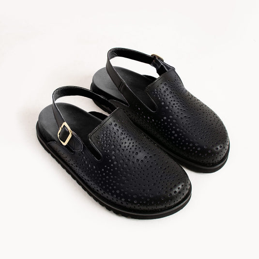 Walviss Zaya Kadin Hakiki Deri Tek Tokali Siyah Terlik