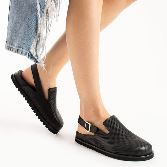 Walviss Zuri Kadin Hakiki Deri Tek Tokali Siyah Terlik