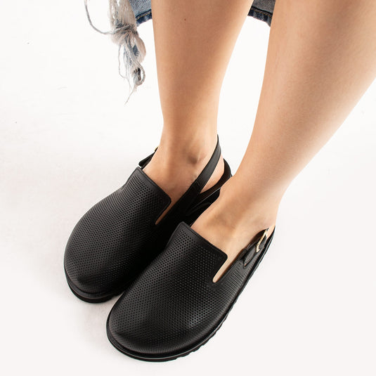 Walviss Zuri Kadin Hakiki Deri Tek Tokali Siyah Terlik